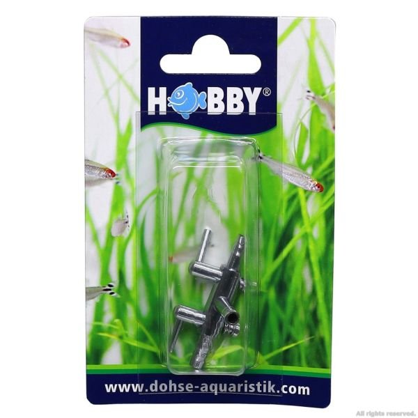 Кран на два виходи (метал) Hobby Metallic Air Valve 4/6мм 2-Ways (63340)