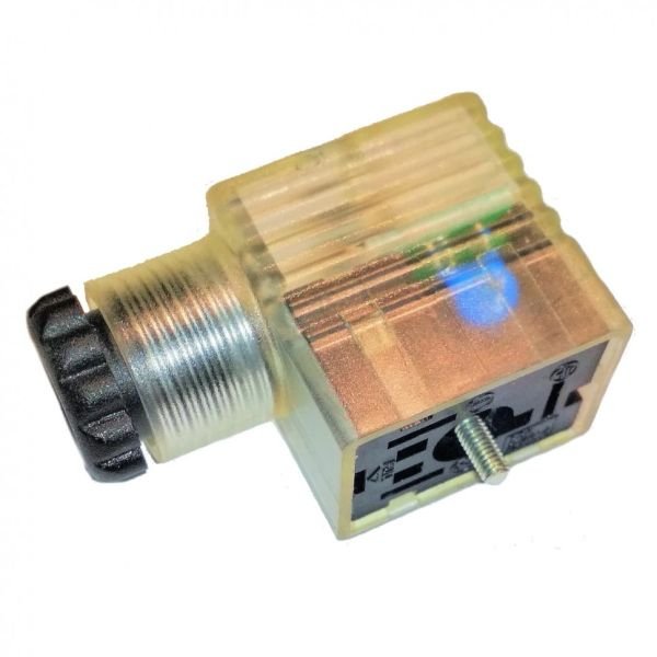 Електро роз'єм Camozzi  для електроклапана з індикацією 10-50V DC (122-601)